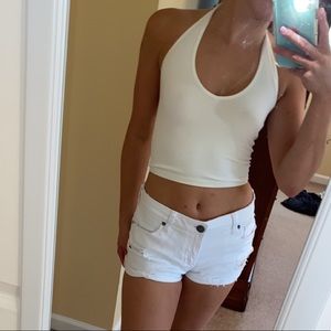 White Jean Shorts